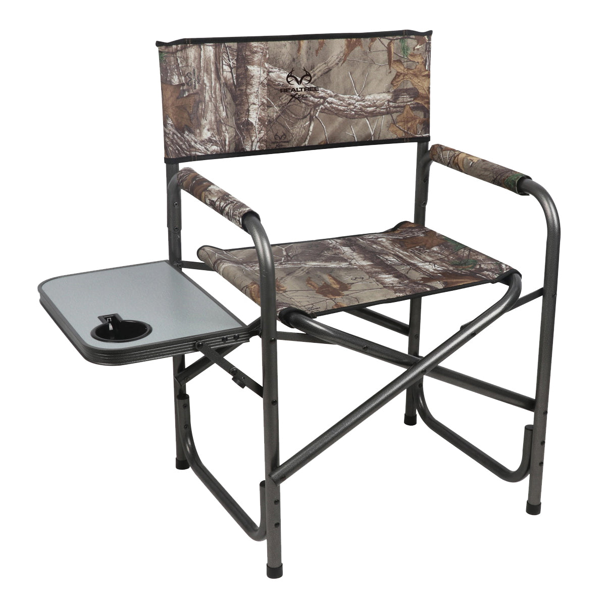 Seasonal Trends PRWF-DCH002- RT Director Chair, 600D Polyester Realtree Xtra Seat, 25 Steel Tubing mm Frame, Gray Frame