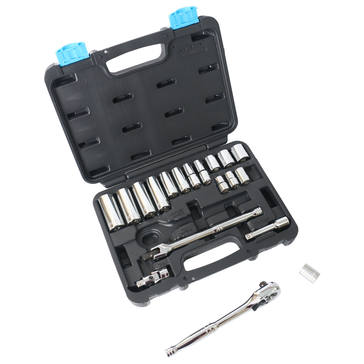 Vulcan TS1020-M Socket Set, Chrome Vanadium Steel, Chrome