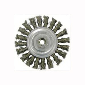 Weiler 36012 Wire Wheel Brush, 4 in Dia, 5/8-11 Arbor/Shank, Steel Bristle