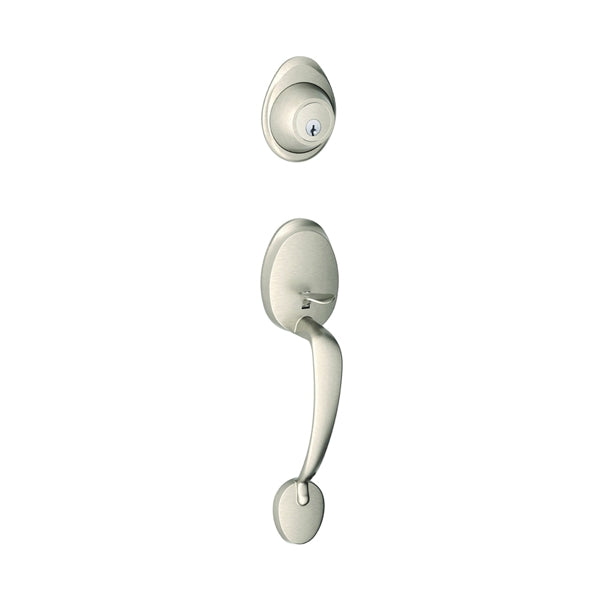 Schlage Barcelona Series JH58BAR619 Handleset, 3 Grade, Keyed Different Key, Satin Nickel, 2-3/8 x 2-3/4 in Backset
