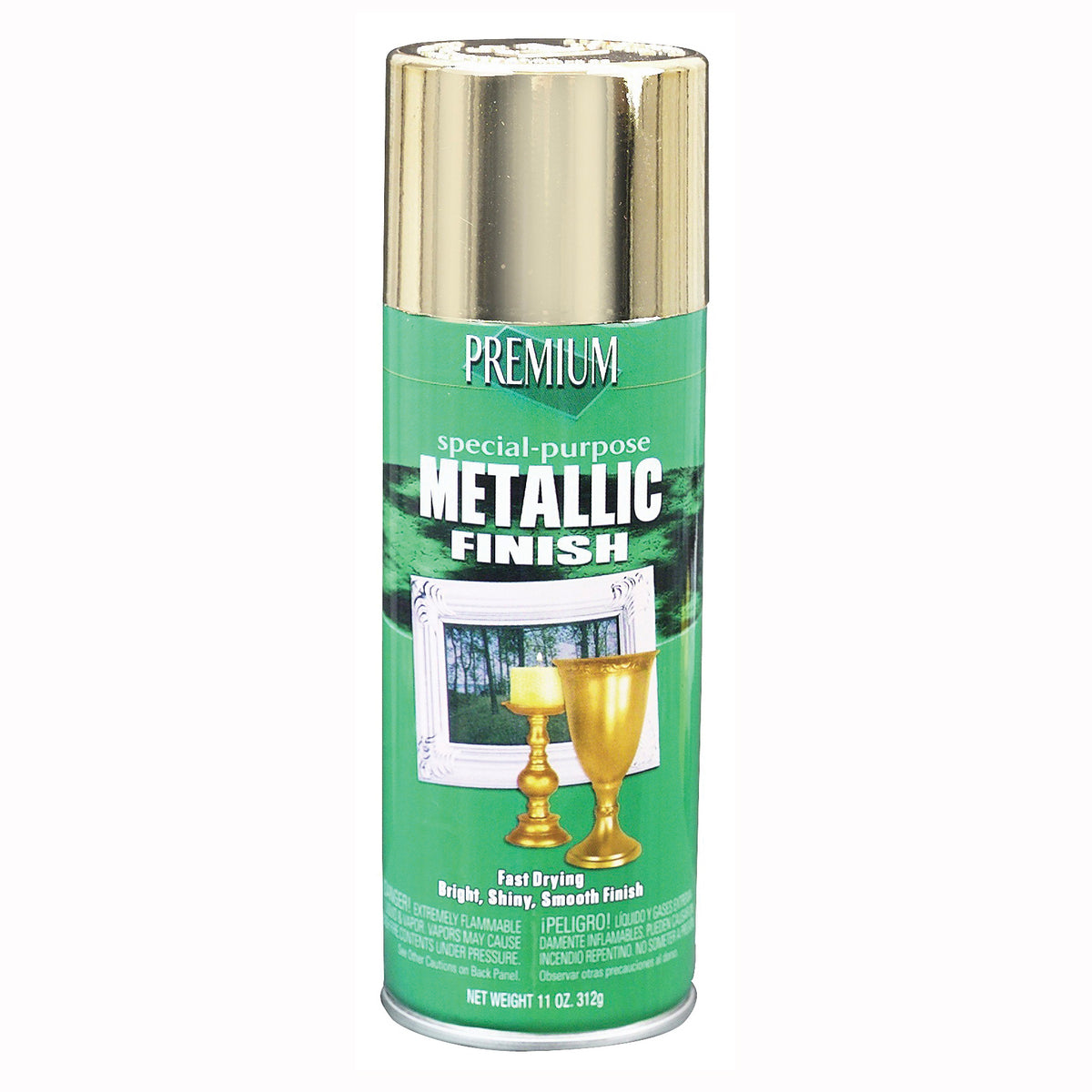 RUST-OLEUM SP1021 Metallic Spray Paint, Metallic, Gold, 11 oz, Aerosol Can