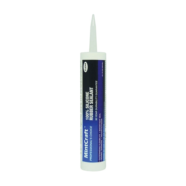 Red Devil 78510CA Silicone Rubber Sealant Caulk, Clear, 10.1 oz Cartridge