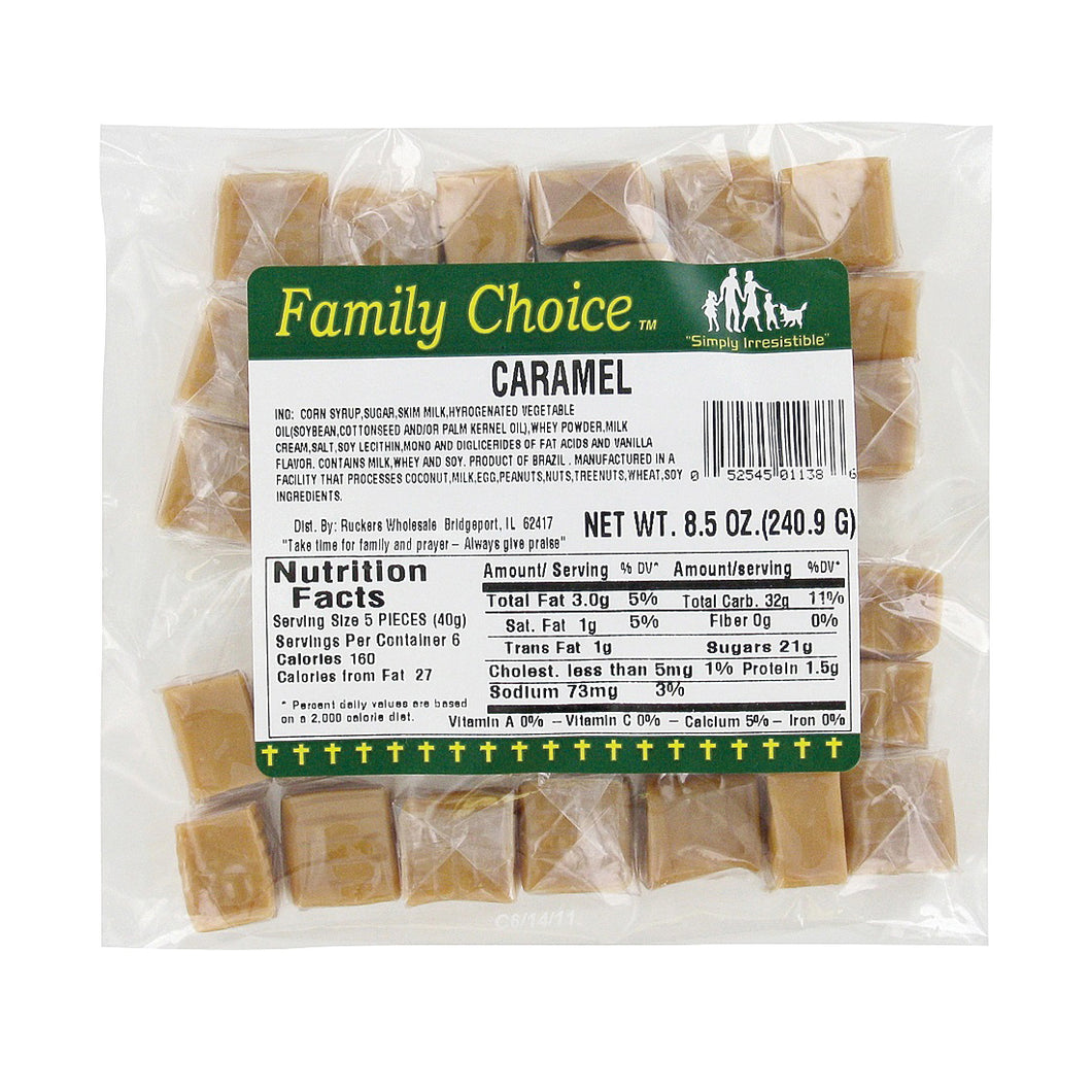 Family Choice 1138 Candy, Caramel Flavor, 8 oz