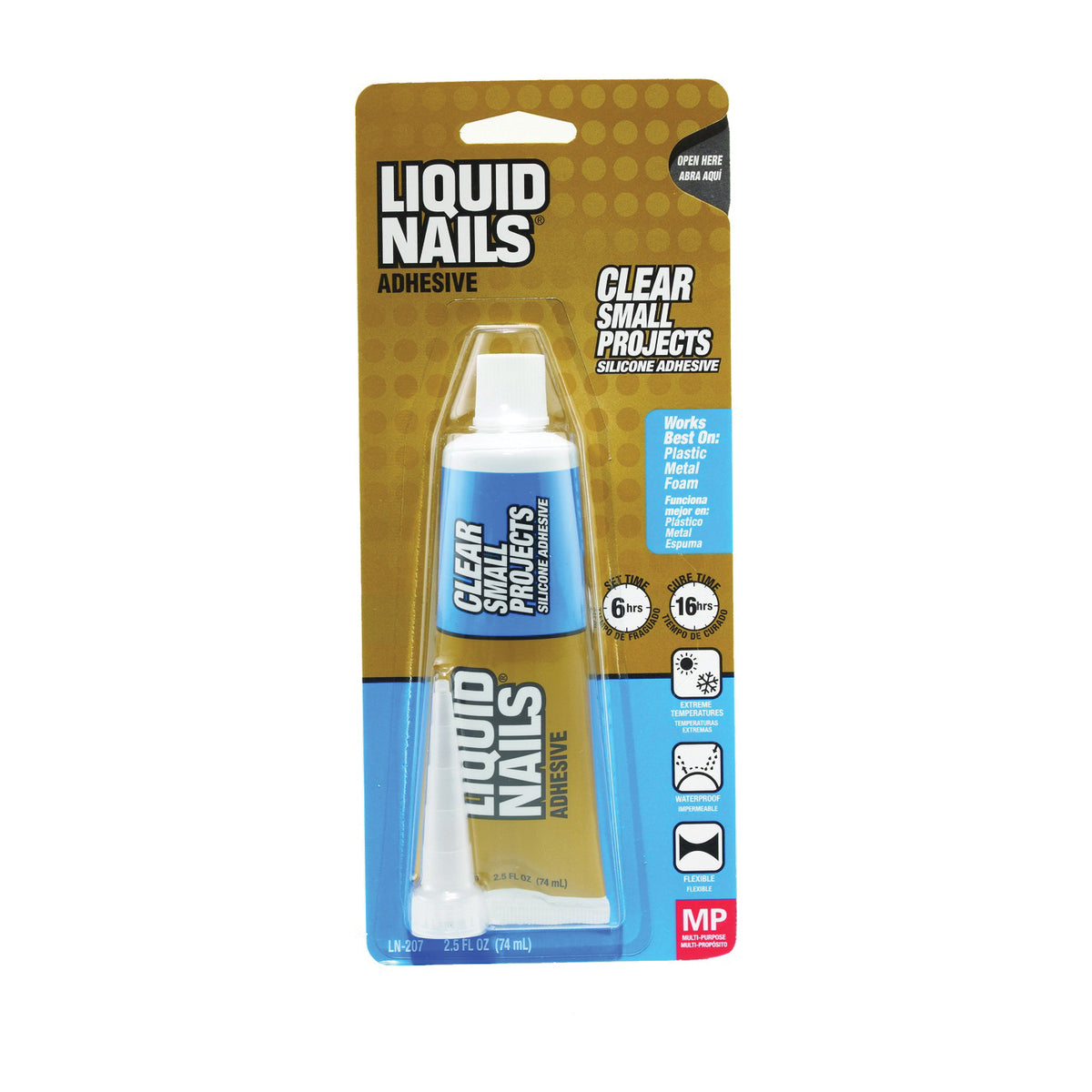Liquid Nails LN-207 Silicone Adhesive, Liquid, Characteristic, Clear, 2.5 oz