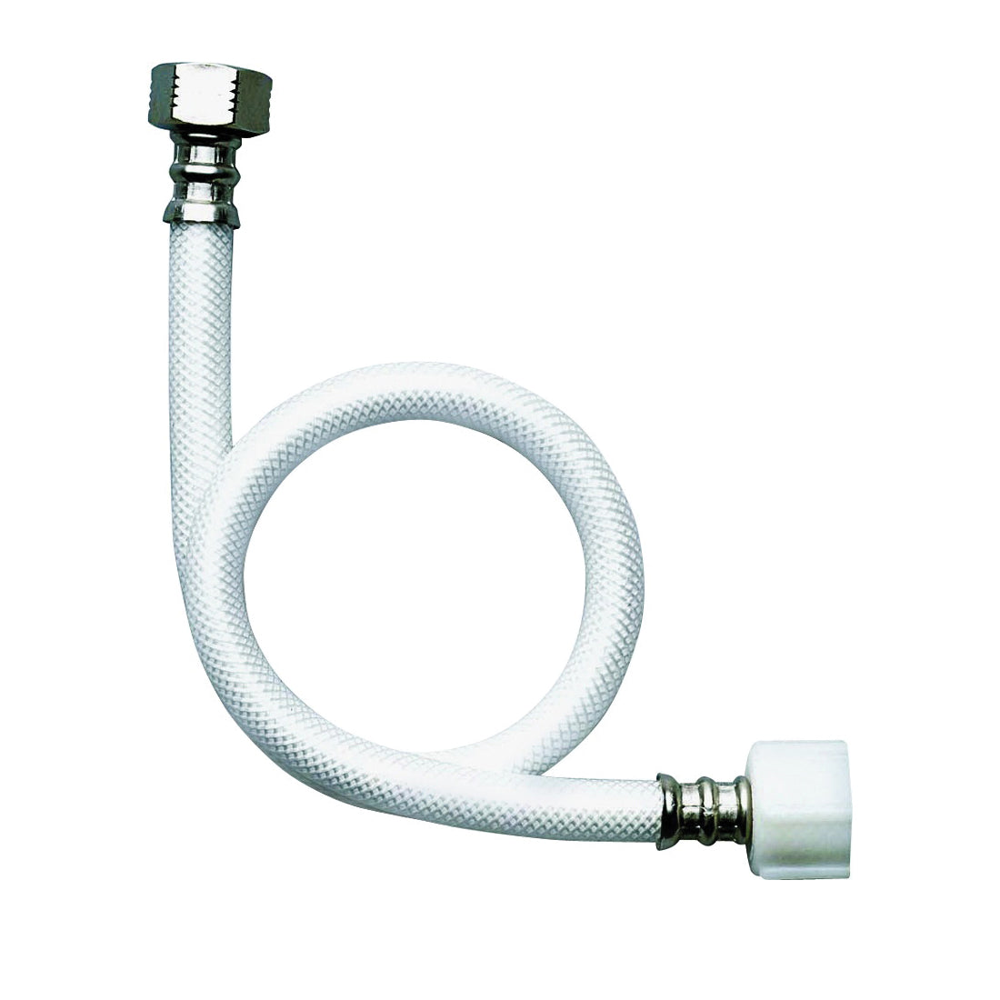 FLUIDMASTER B1TV12 Toilet Connector, 3/8 in Inlet, Compression Inlet, 7/8 in Outlet, Ballcock Outlet, Vinyl Tubing