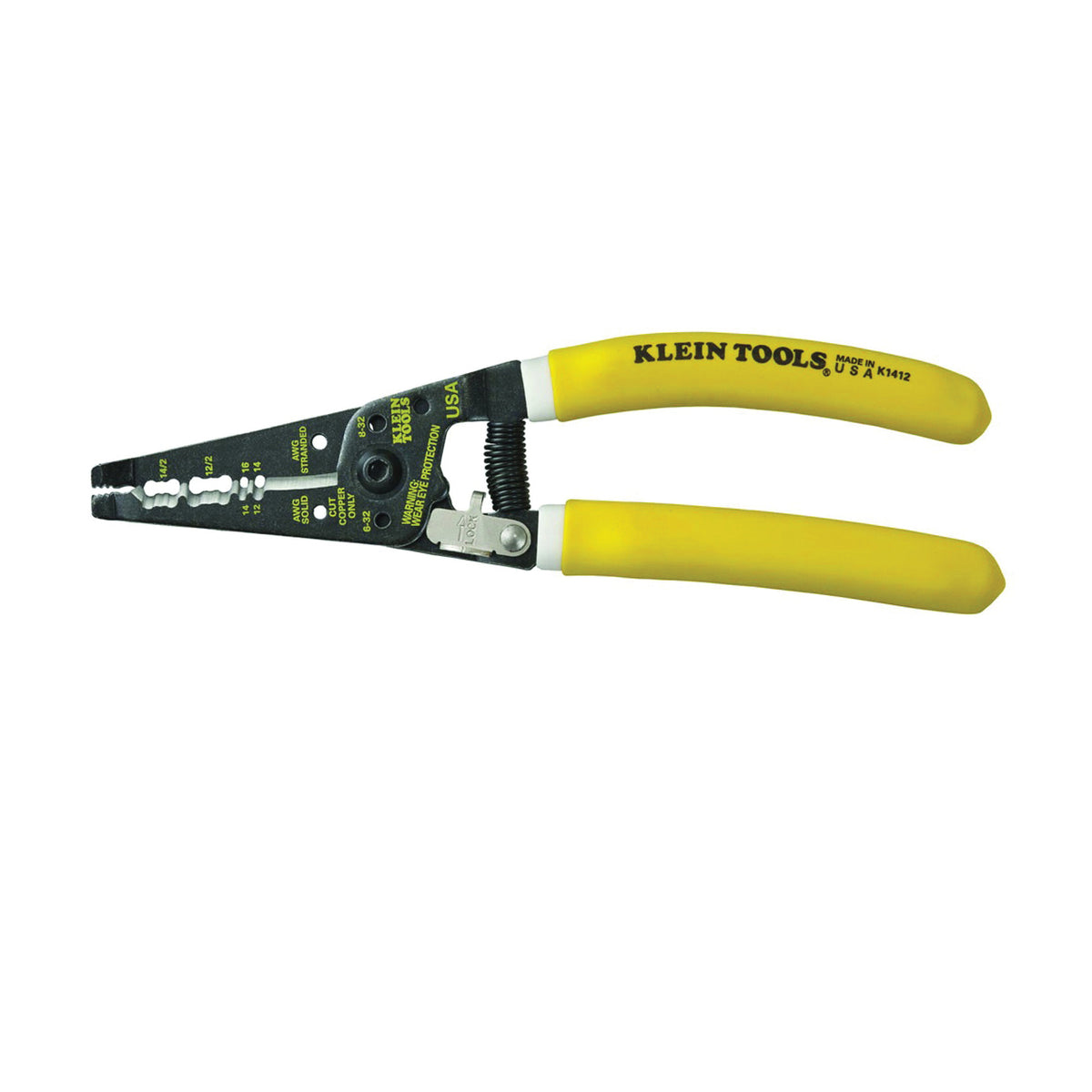 Klein-Kurve K1412 Cable Stripper, 14 to 12 AWG Wire, 7-3/4 in OAL, Curved Handle