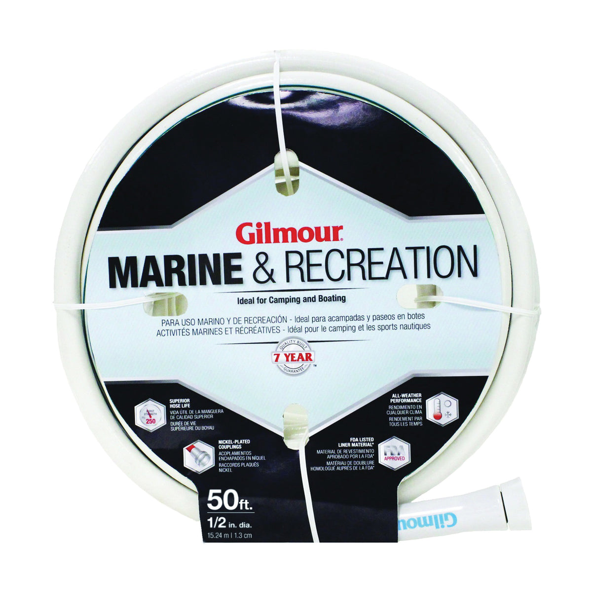 Gilmour 884501-1001 Safe Hose, 1/2 in ID, 50 ft L, White