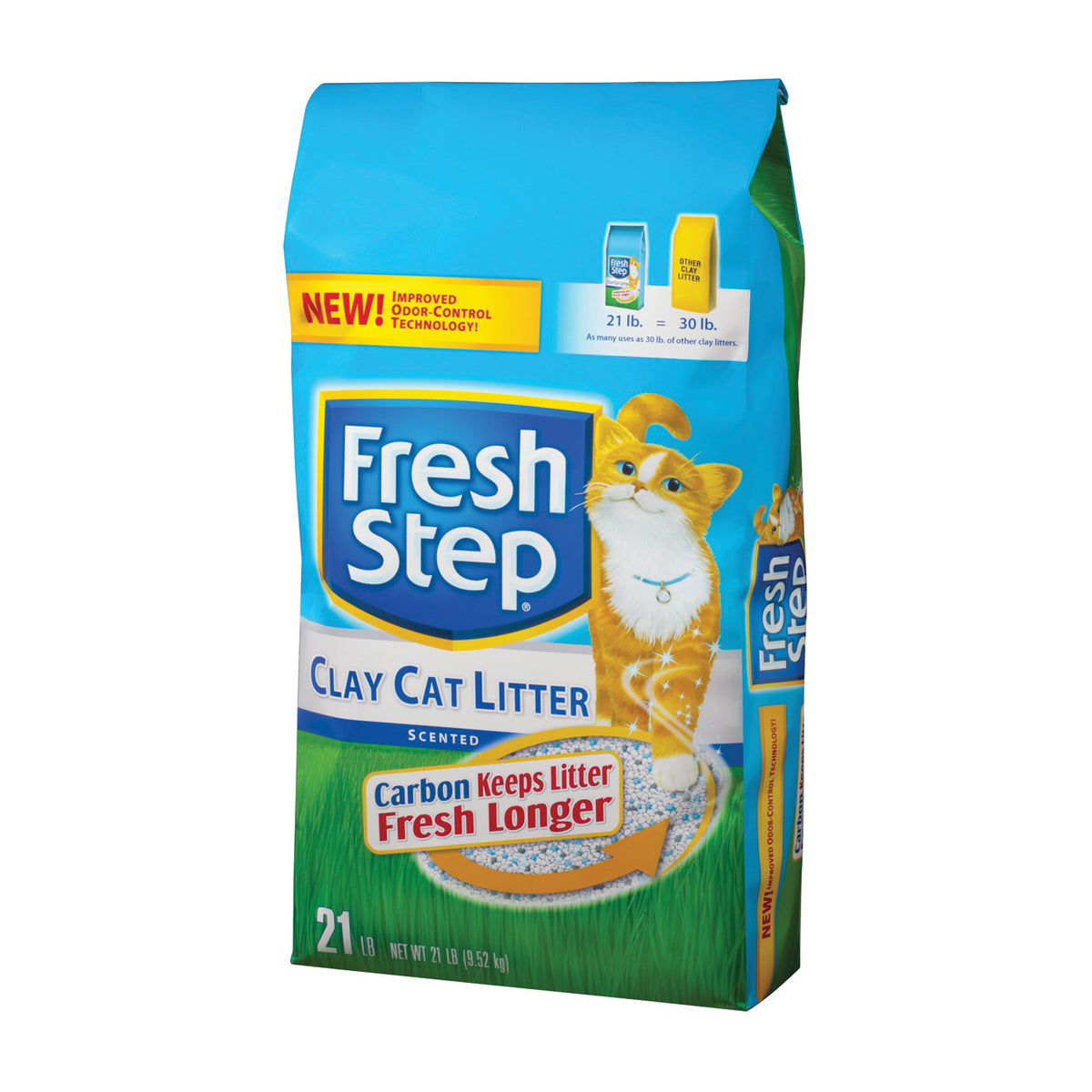 Fresh Step 02031 Cat Litter, 21 lb Capacity, Blue/Gray/Green/White, Dry Solid Bag