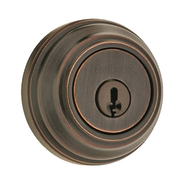 Kwikset 98011PSMTCP Deadbolt, Alike Key, Steel, Venetian Bronze, 2-3/8 to 2-3/4 in Backset, SmartKey Keyway