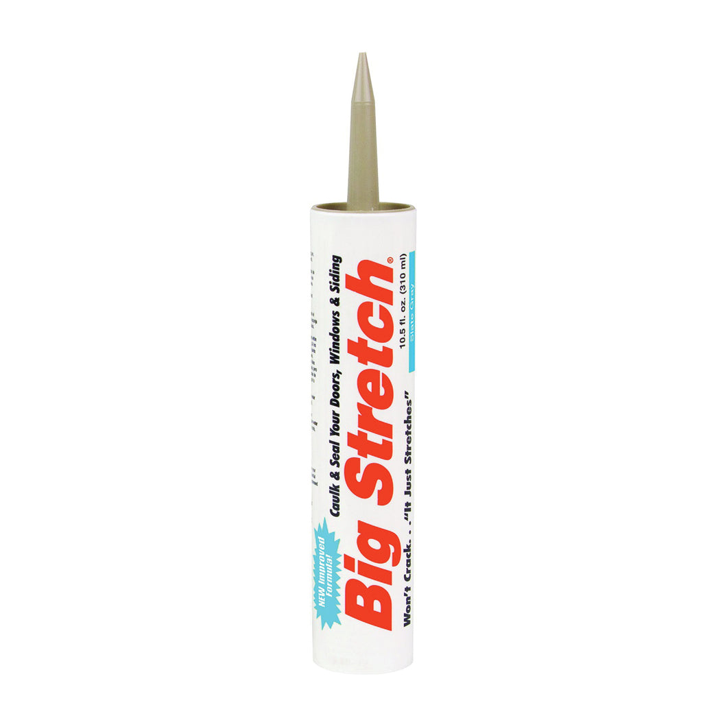 Big Stretch 10026 Acrylic Caulk, Slate Gray, -30 to 250 deg F, 10.5 oz Cartridge