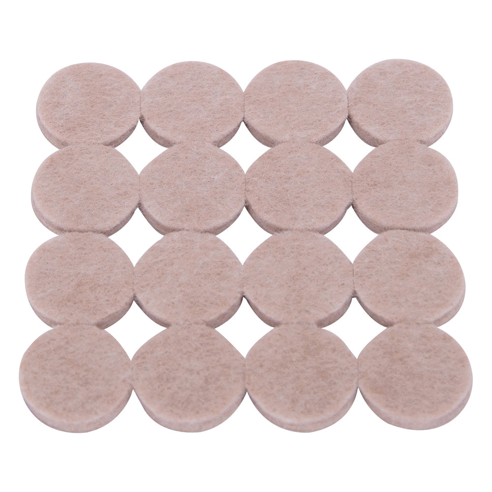 ProSource FE-50201-PS Furniture Pad, Felt Cloth, Beige, 1 in Dia, 3/16 in Thick, Round