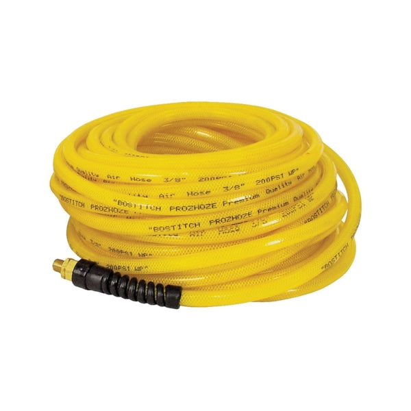 Bostitch PRO-1450 Air Hose, 1/4 in OD, 50 ft L, MNPT, 300 psi Pressure, Polyurethane, Yellow
