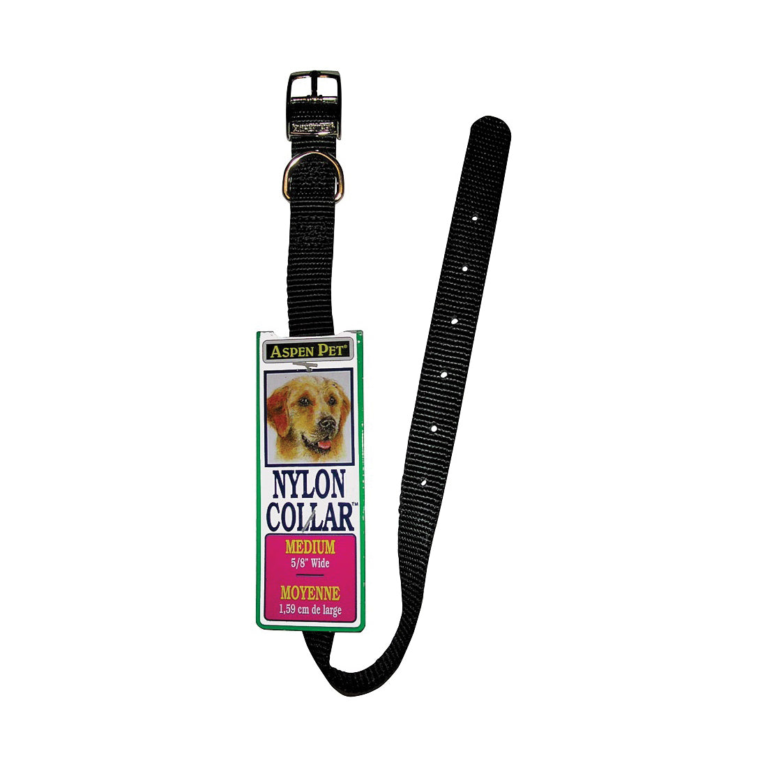 PETMATE 15460 Dog Collar, 16 in L Collar, 5/8 in W Collar, Nylon, Black