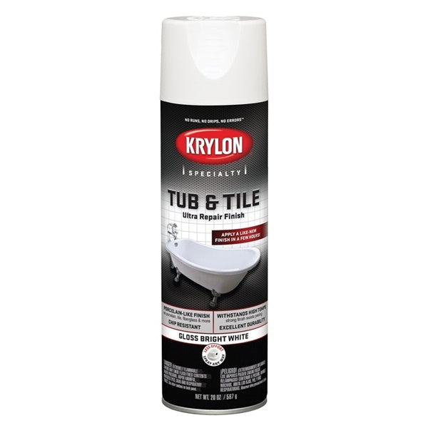 Krylon K04502007 Repair Finish Spray, Gloss, White, 17 oz, Aerosol Can