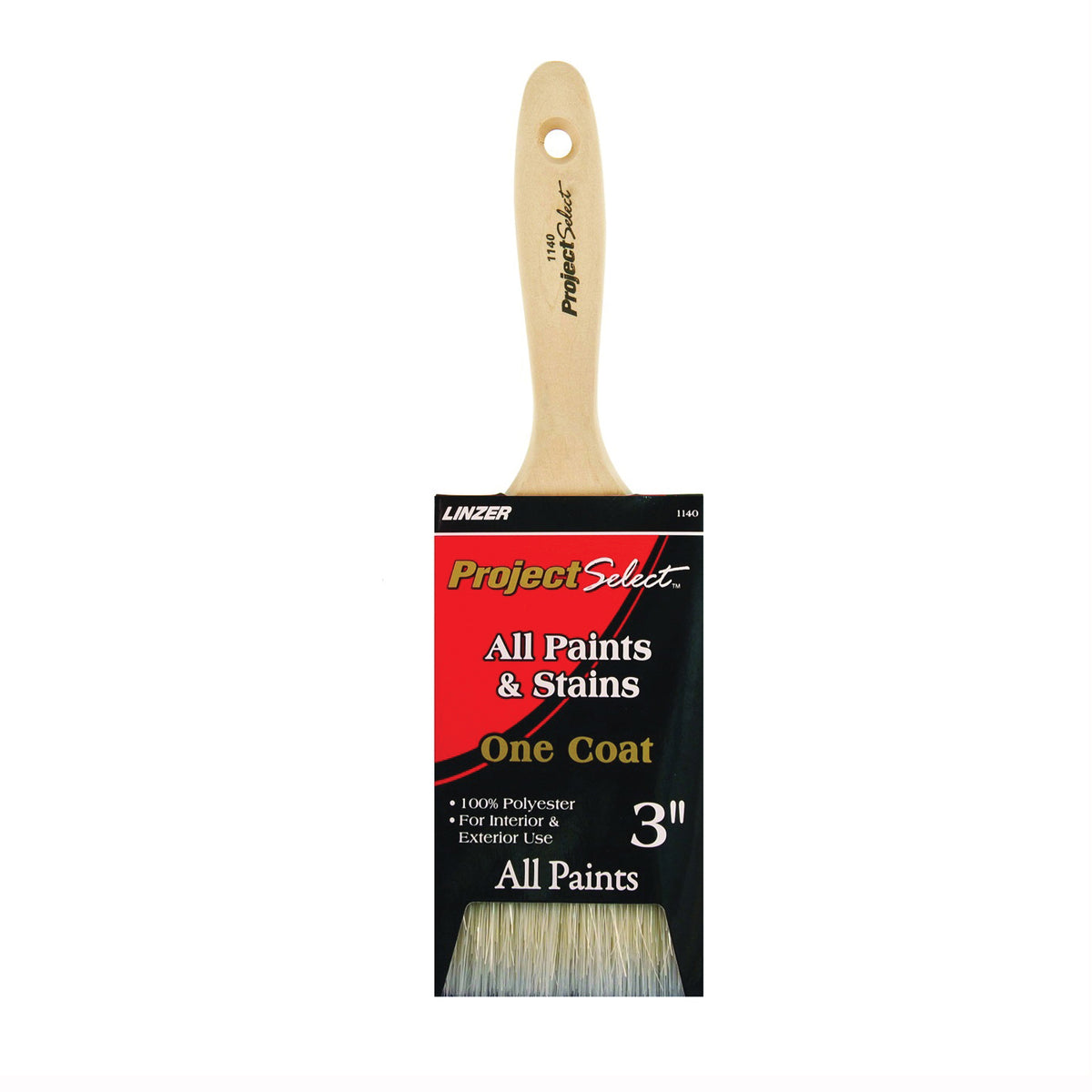 Linzer WC 1140-3 Paint Brush, 3 in W, 3-1/4 in L Bristle, Varnish Handle