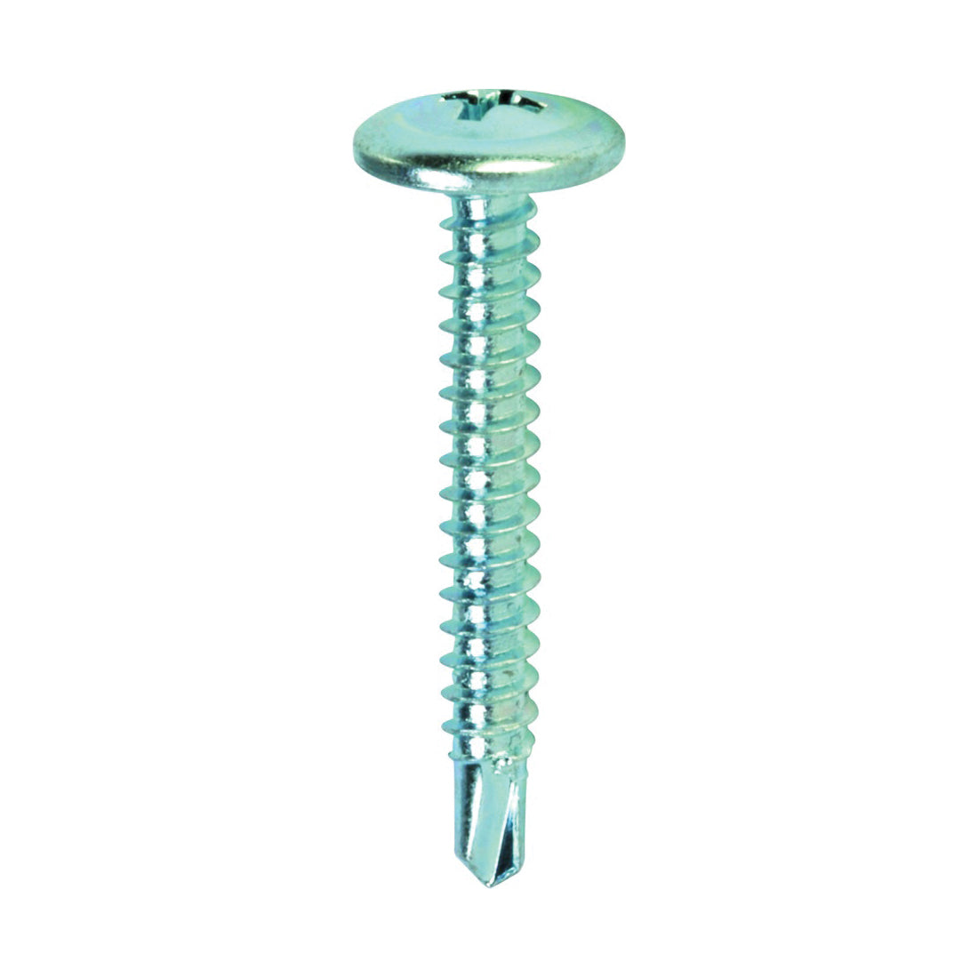 Teks 21528 Lath Screw, #8 Thread, Truss Head, Phillips Drive, Drill Point, Steel, Zinc