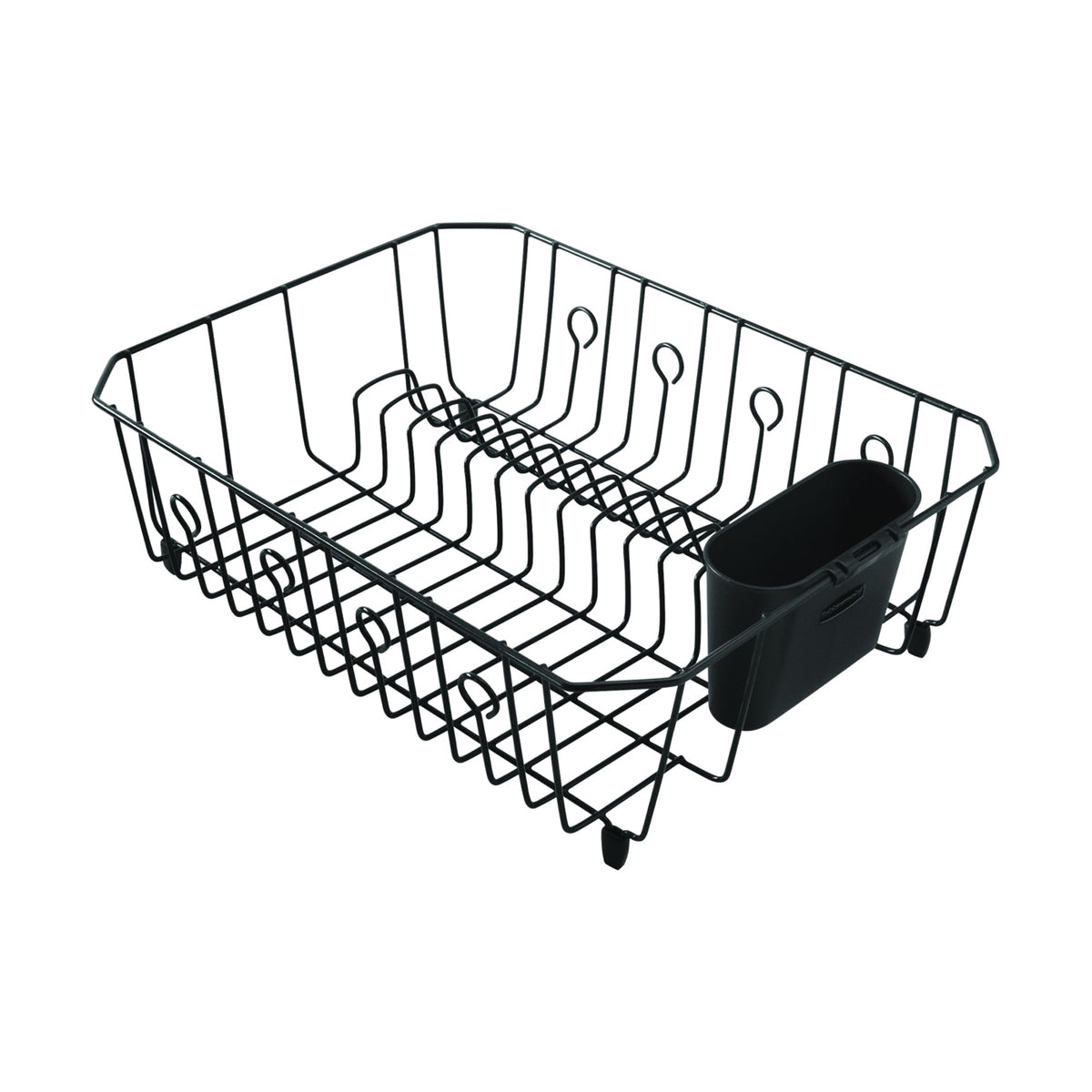 Rubbermaid FG6032ARBLA Wire Dish Drainer, 13 Dishes Capacity, 17.62 in L, 13.81 in W, 5.93 in H, Black