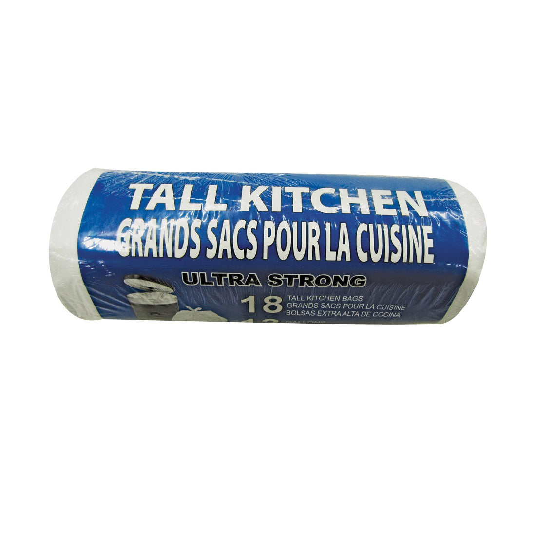 Ultrasac 13070W18 Kitchen Trash Bag, 13 gal Capacity, Resin, White