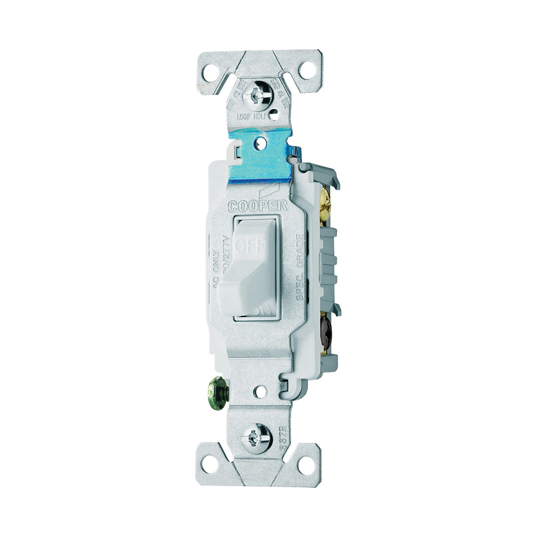Eaton Wiring Devices CS315W Toggle Switch, 15 A, 120/277 V, 3 -Position, Screw Terminal, Nylon Housing Material