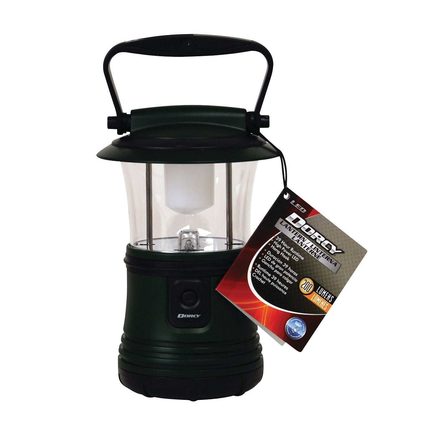 Dorcy 41-3103 Camping Lantern, D Battery, LED Lamp, 200 Lumens Lumens, Green