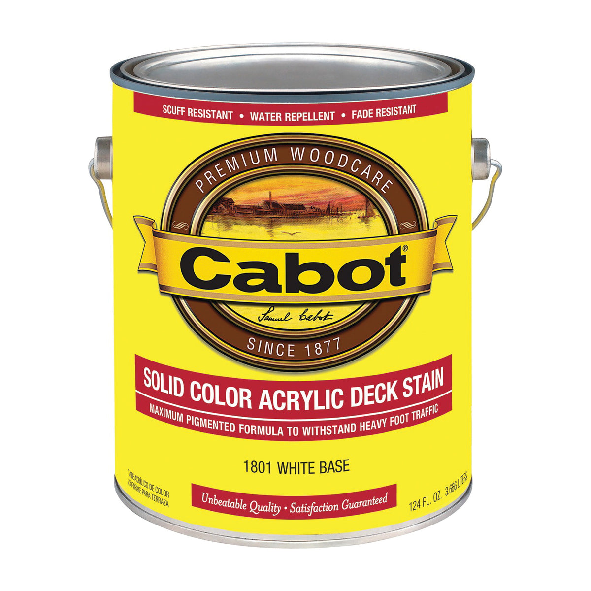 Cabot 1801C Decking Stain, Low-Lustre, White, Liquid, 1 gal