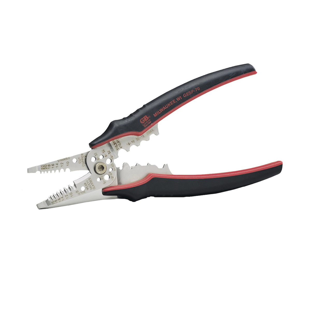 GB GESP-70 Wire Stripper, 10 to 22 AWG Wire, 8 to 20 AWG Solid, 10 to 22 AWG Stranded Stripping, 8-1/4 in OAL