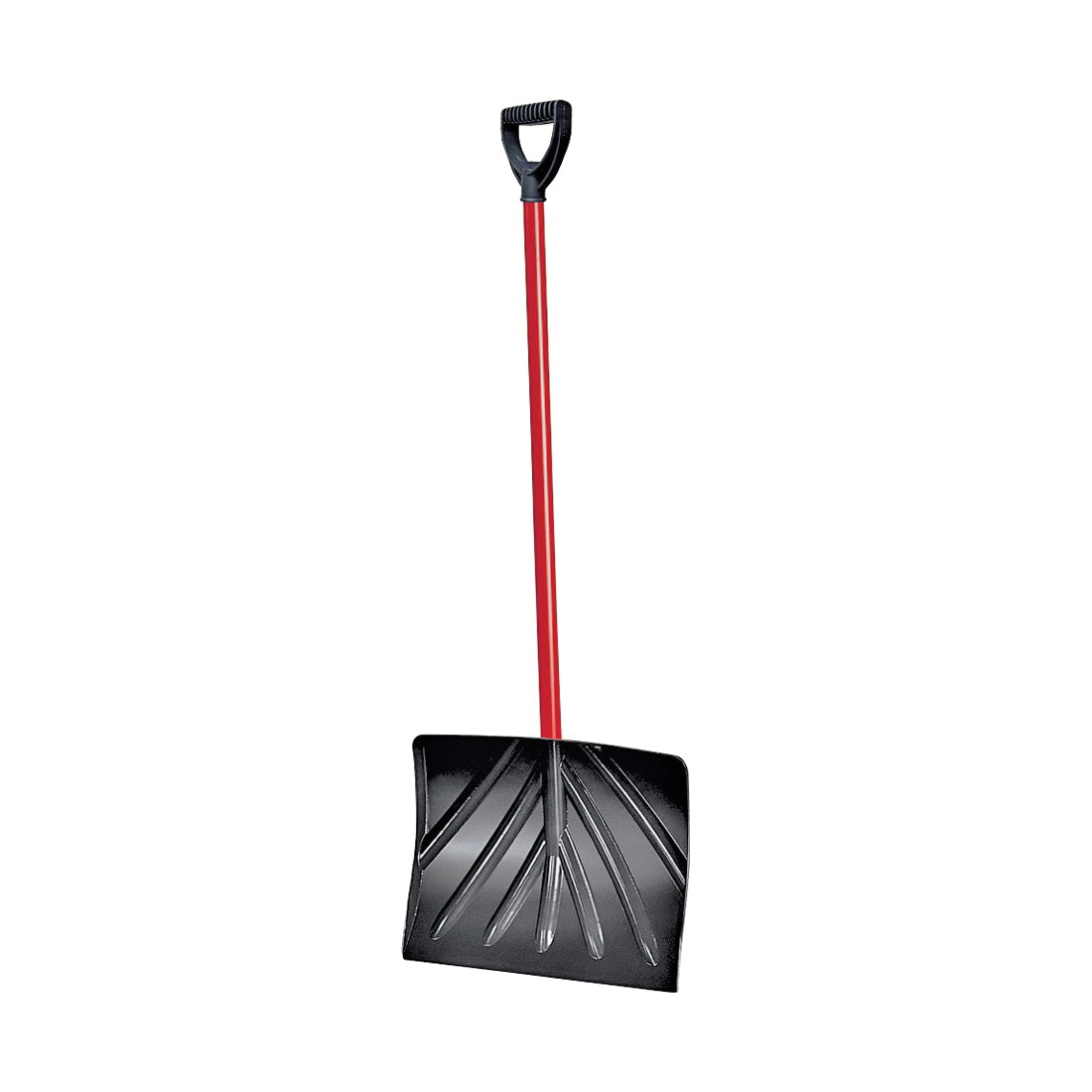 TRUE TEMPER 1573700 Snow Shovel, 18 in W Blade, 13 in L Blade, Polyethylene Blade, Steel Handle, 50 in OAL, Black