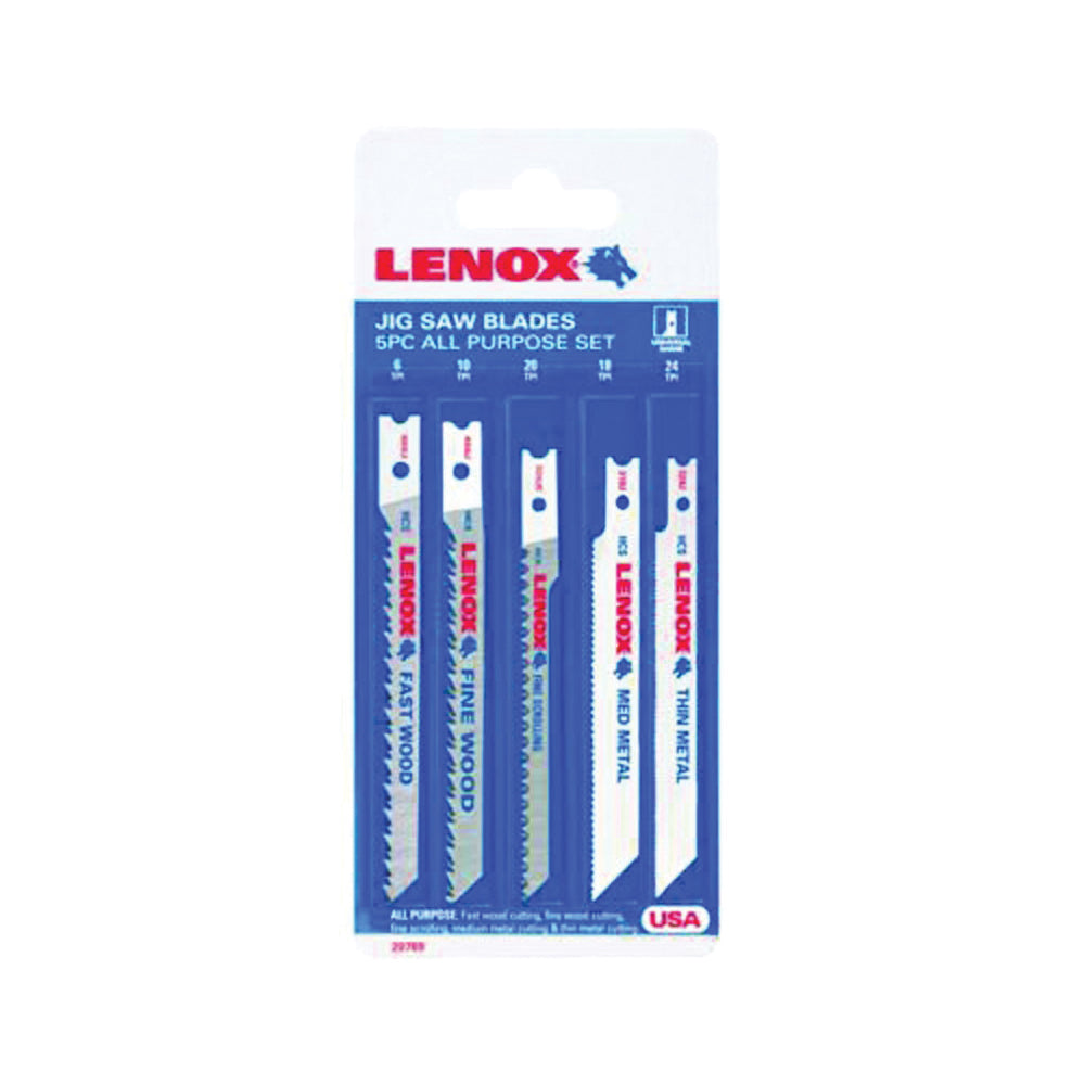 Lenox 20769C543JA Jig Saw Blade Kit, 5-Piece, Bi-Metal