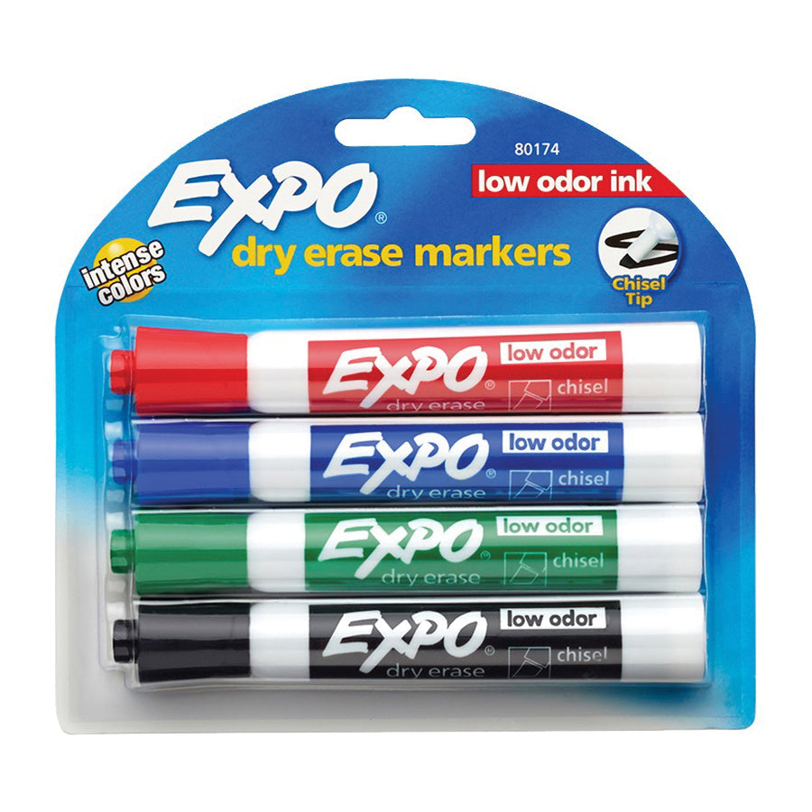 EXPO 80174 Dry Erase Marker, Chisel Lead/Tip, Assorted Lead/Tip