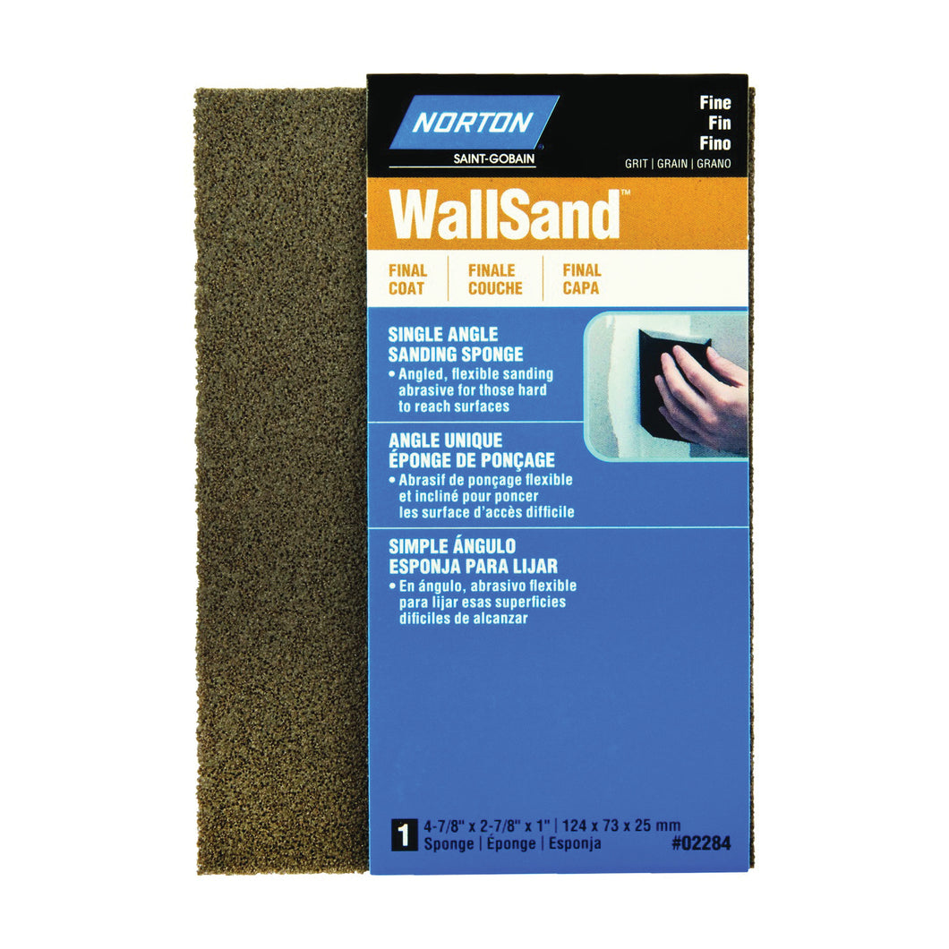 NORTON WallSand 02284 Sanding Sponge, 4-7/8 in L, 2-7/8 in W, Fine