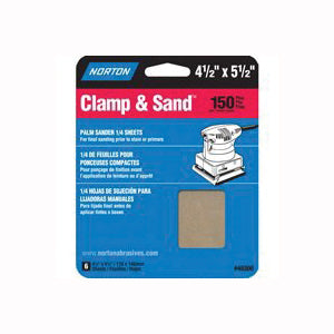 NORTON 48300 Multi-Stand Sheet, 4-1/2 in W, 5-1/2 in L, 150 Grit, Fine, Aluminum Oxide Abrasive, Paper Backing