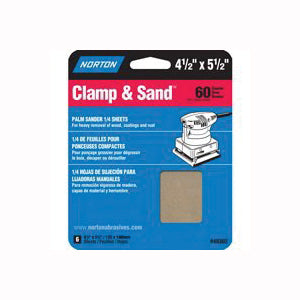 NORTON 48302 Multi-Stand Sheet, 4-1/2 in W, 5-1/2 in L, 60 Grit, Coarse, Aluminum Oxide Abrasive, Paper Backing