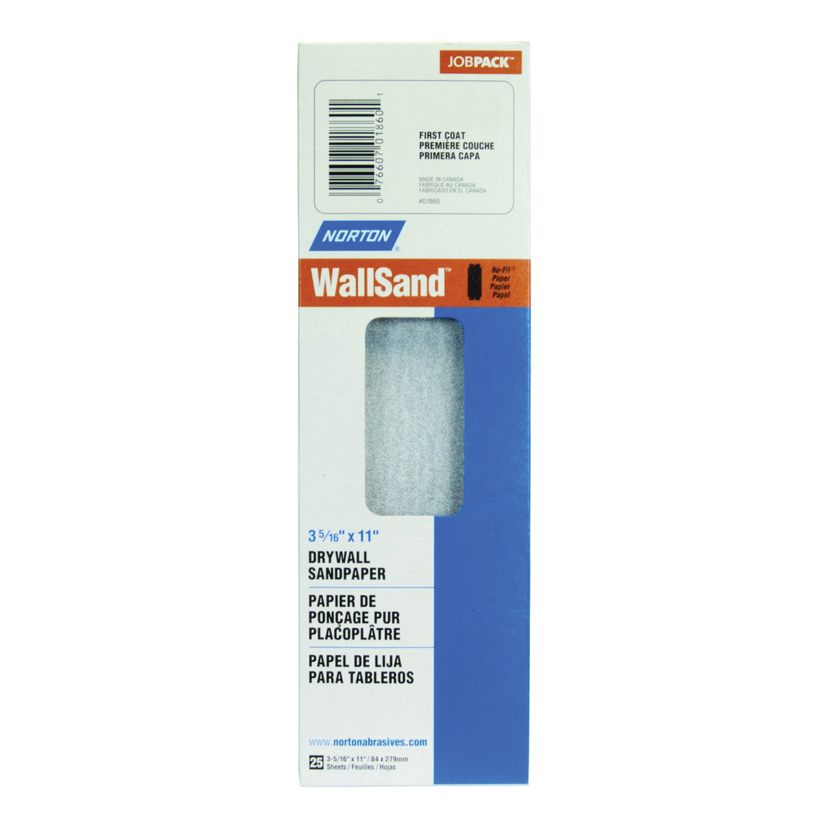 NORTON 03253 Sandpaper, 11-1/4 in L, 4-3/16 in W, 80D Grit