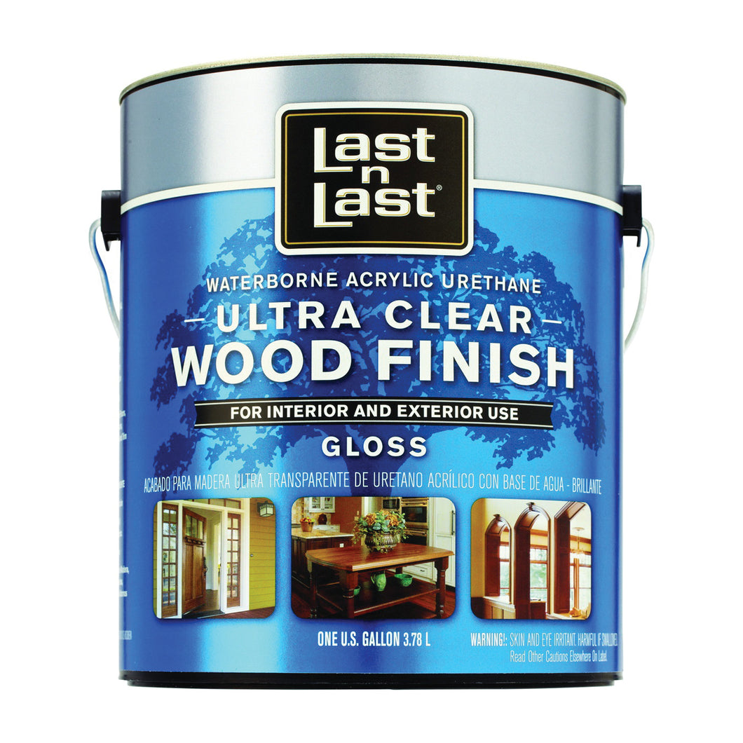Last n Last 13001 Ultra Clear Wood Finish, Gloss, Liquid, Ultra Clear, 1 gal, Can