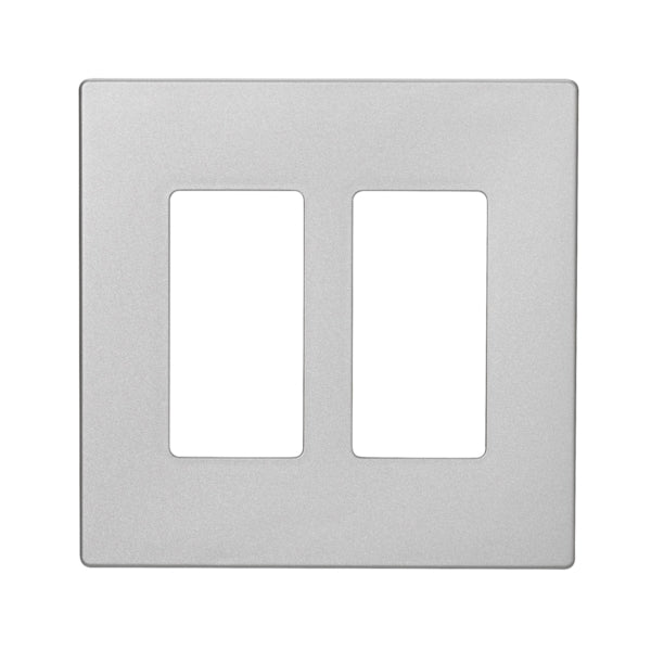 Eaton Cooper Wiring PJ PJS262SG-SP-L Wallplate, 4.87 in L, 4.94 in W, 2 -Gang, Polycarbonate, Silver Granite