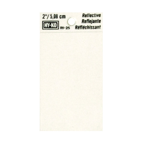 HY-KO RV-25/BLNK Reflective Sign, Character: Blank, 2 in H Character, Black Character, Silver Background, Vinyl