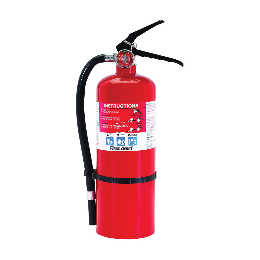 FIRST ALERT PRO5 Fire Extinguisher, 5 lb Capacity, Monoammonium Phosphate, 3-A:40-B:C Class, Wall Mounting