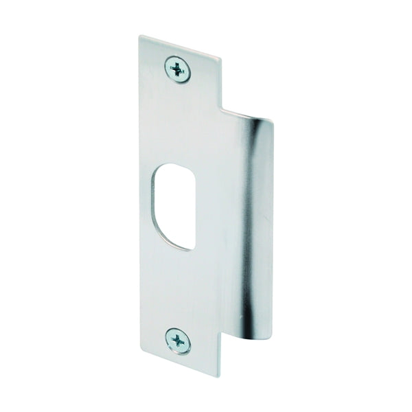 Defender Security U 9483 Door Strike Plate, 4-7/8 in L, 1-1/4 in W, Stainless Steel, Brushed