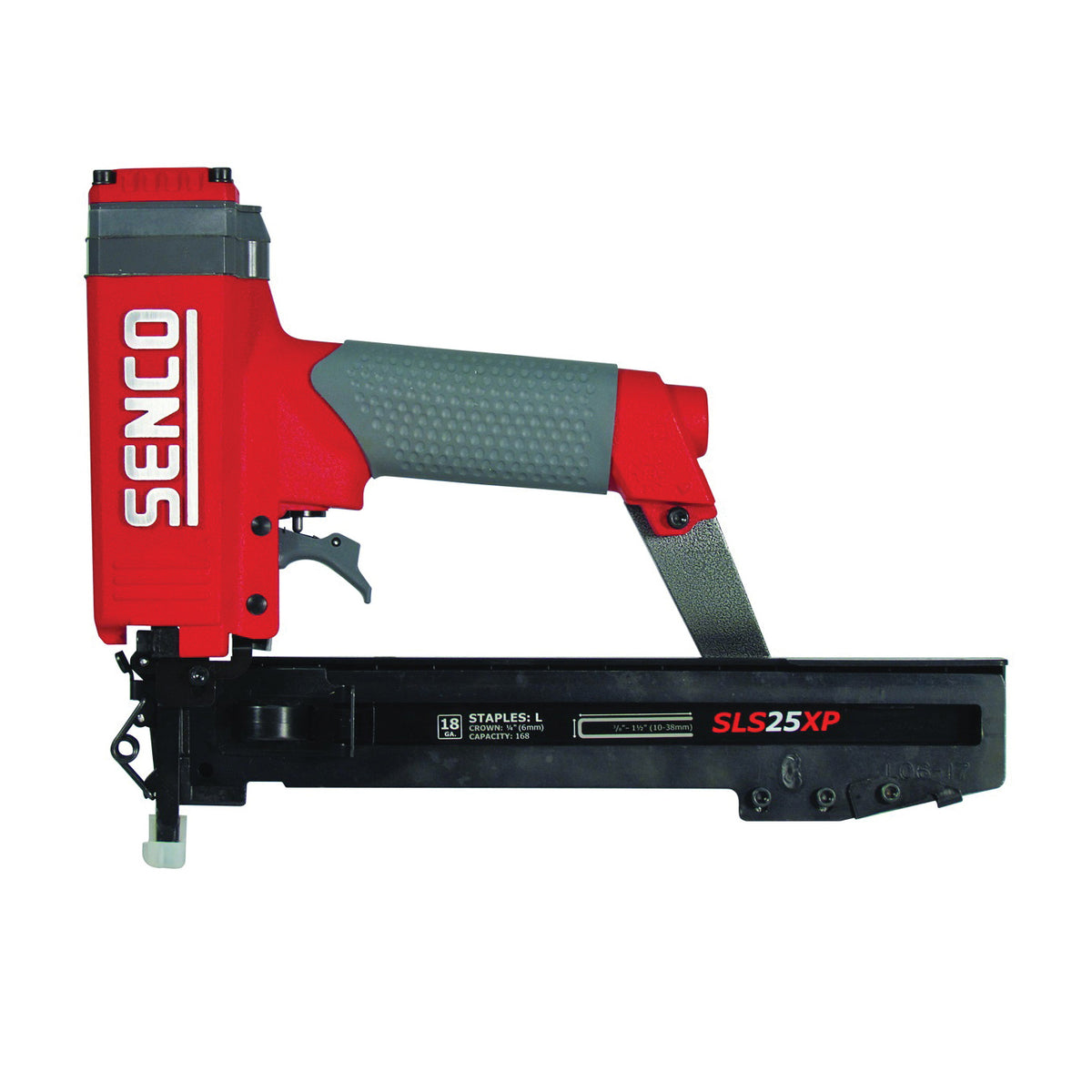 SENCO 820103N Stapler, 1/4 in W Crown, 3/8 to 1-1/2 in L Leg, 168 Magazine, 1.92 cu-ft Air