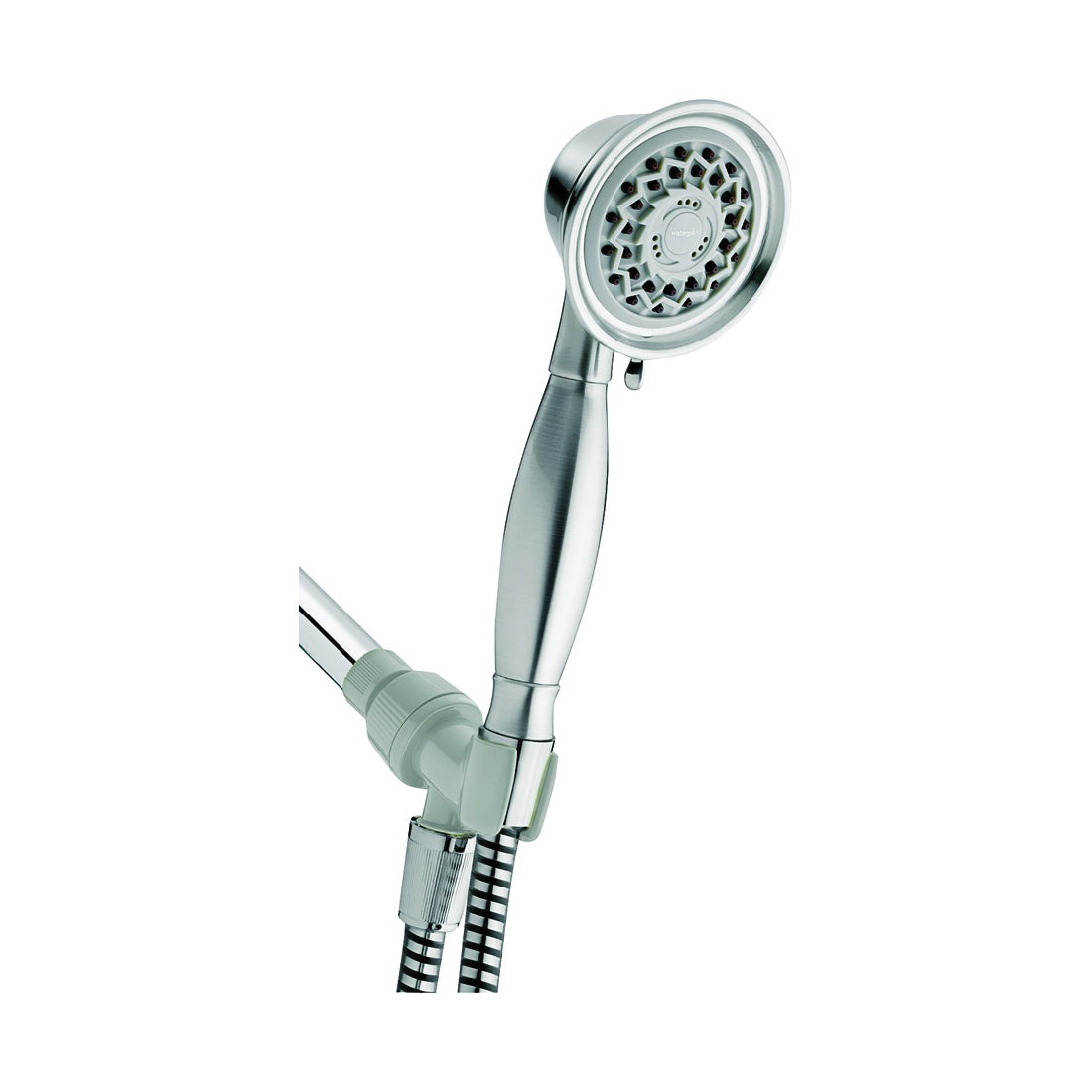 Waterpik VAT-349T Handheld Shower Head, 2.5 gpm, 3-Spray Function, Brushed Nickel, 60 in L Hose