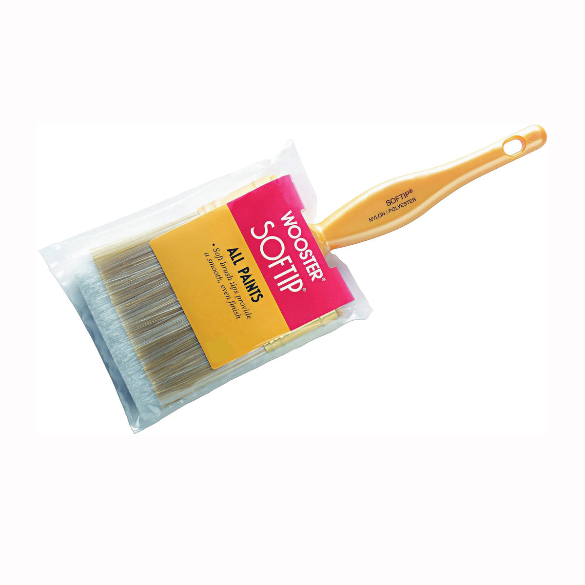 WOOSTER Q3108-2-1/2 Paint Brush, 2-1/2 in W, 2-7/16 in L Bristle, Nylon/Polyester Bristle, Beaver Tail Handle