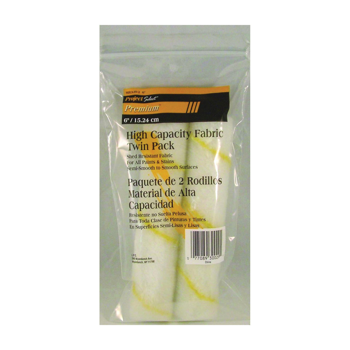 Linzer MR300-2-6 Paint Roller Cover, 3/8 in Thick Nap, 6 in L, Pro Stripe Woven Cover