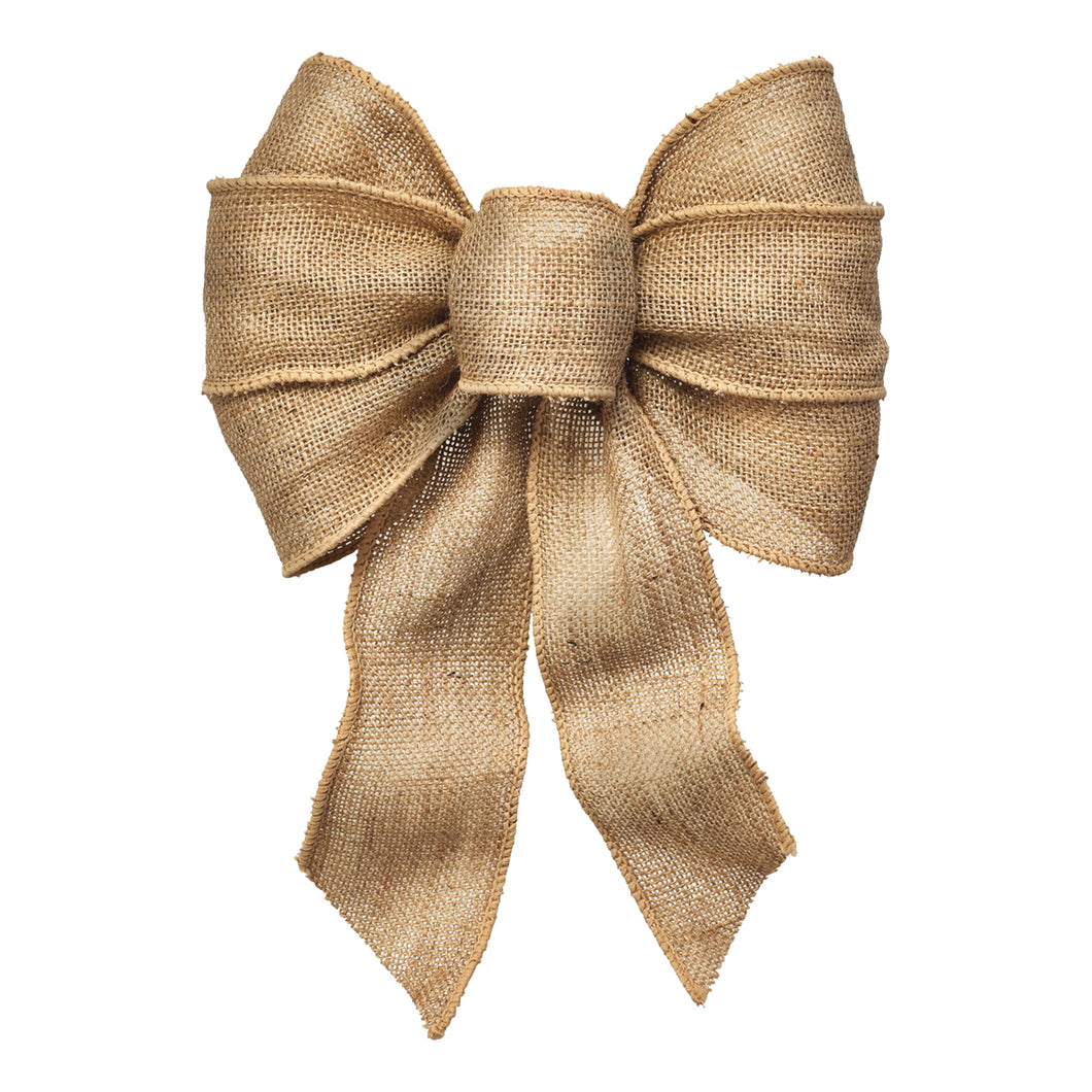 Holidaytrims 6112 Wired Bow, Burlap, Natural
