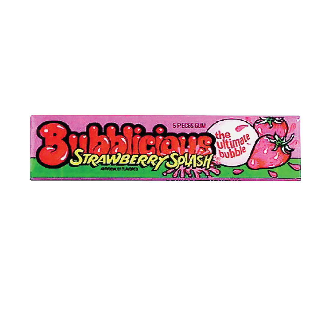 Bubblicious BSS18 Chewing Gum, Strawberry Flavor