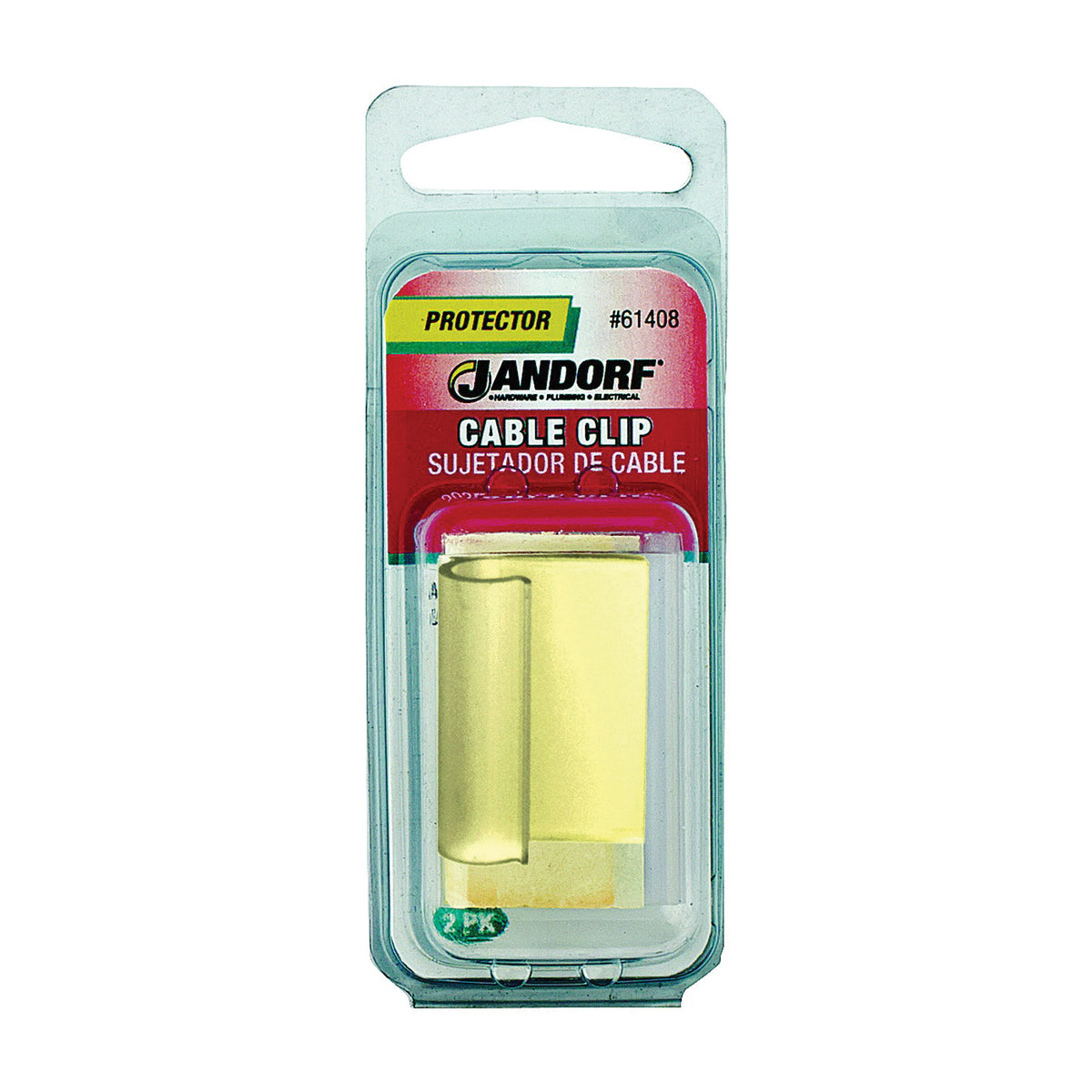 Jandorf 61408 J-Shape Cable Clip, PVC, Clear