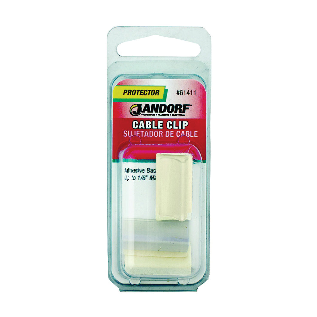 Jandorf 61411 J-Shape Cable Clip, PVC, Clear