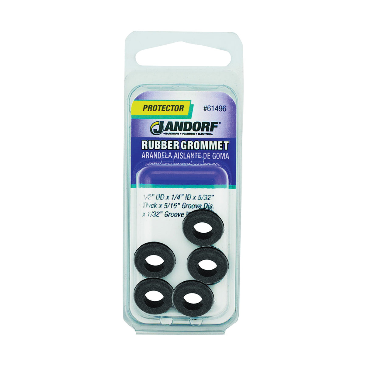 Jandorf 61496 Grommet, Rubber, Black, 5/32 in Thick Panel