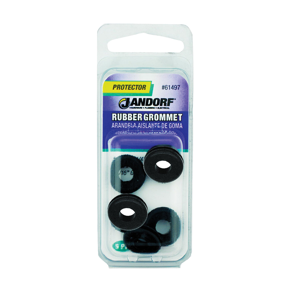 Jandorf 61497 Grommet, Rubber, Black, 3/16 in Thick Panel