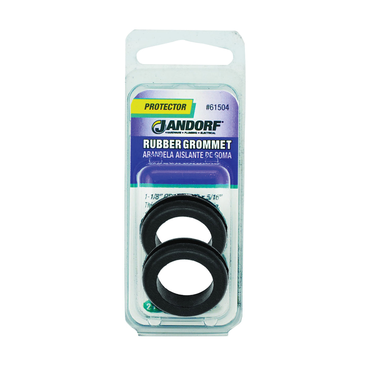 Jandorf 61504 Grommet, Rubber, Black, 5/16 in Thick Panel