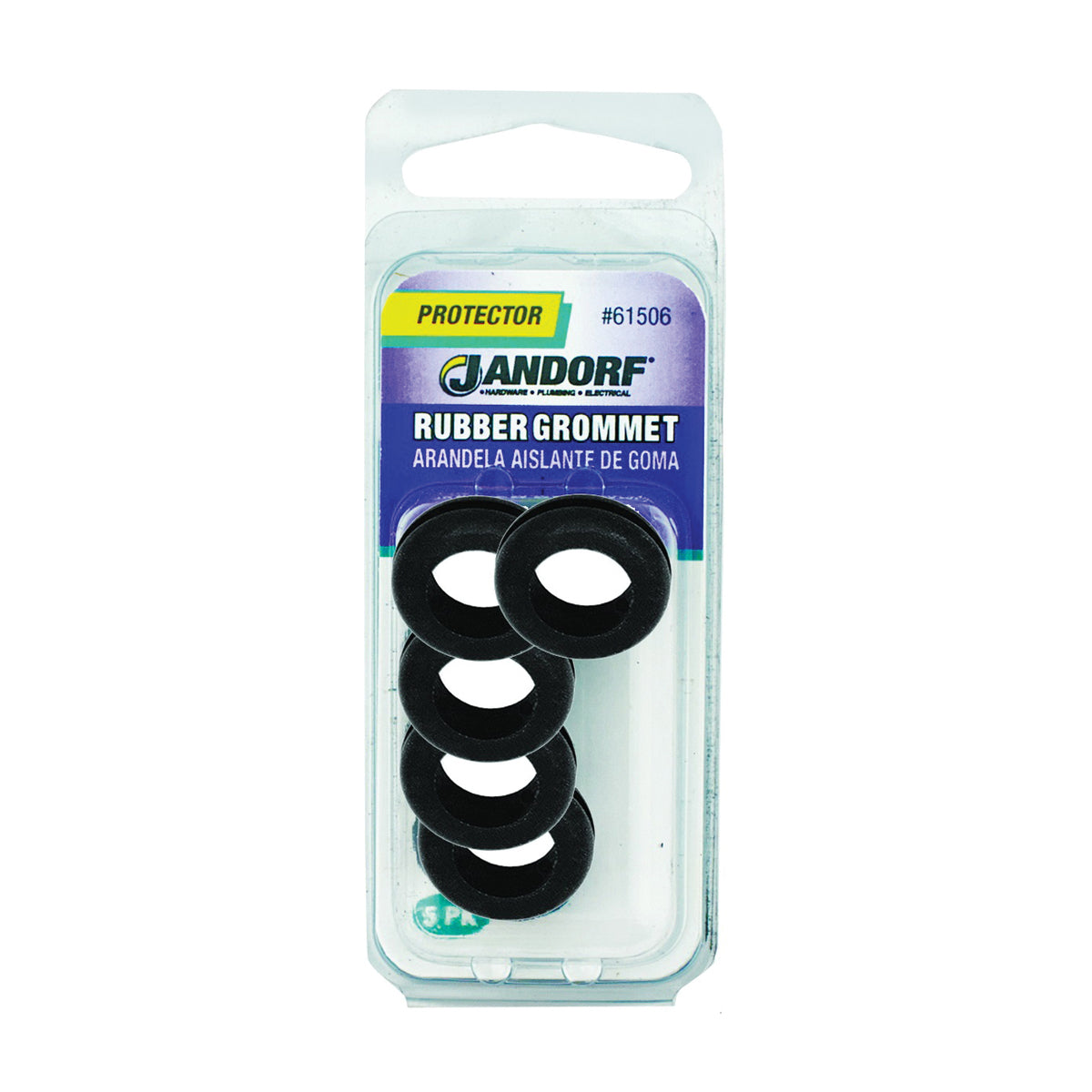 Jandorf 61506 Grommet, Rubber, Black, 1/4 in Thick Panel